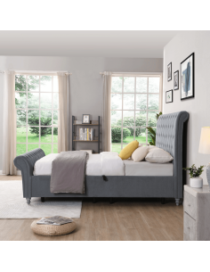 Kilkenny 5FT Side Gas-Lift Bed - Grey 2