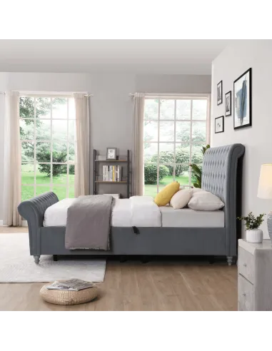 Kilkenny 5FT Side Gas-Lift Bed - Grey