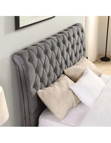 Kilkenny 6FT Bedframe - Grey Velvet