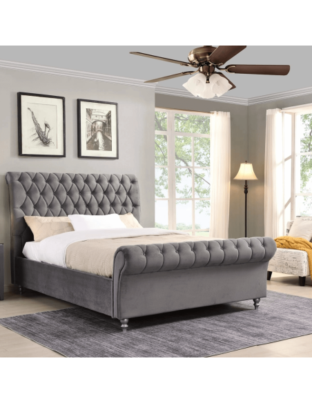 Kilkenny 6FT Bedframe - Grey Velvet