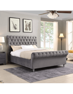 Kilkenny 5FT Bedframe - Grey Velvet