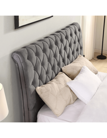 Kilkenny 5FT Bedframe - Grey Velvet