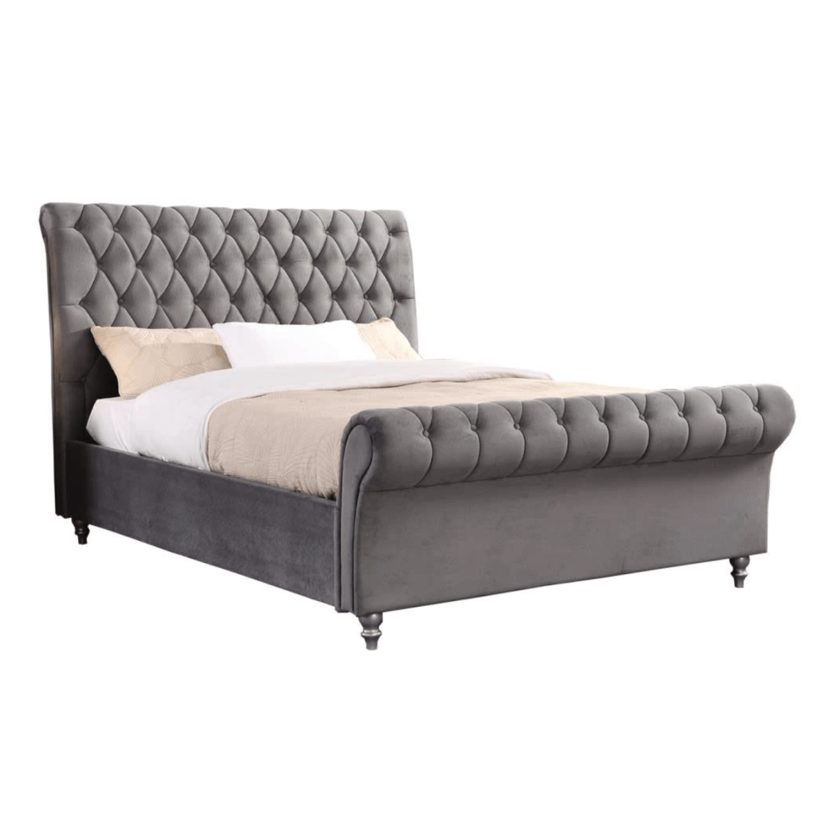 Kilkenny 5FT Bedframe - Grey Velvet