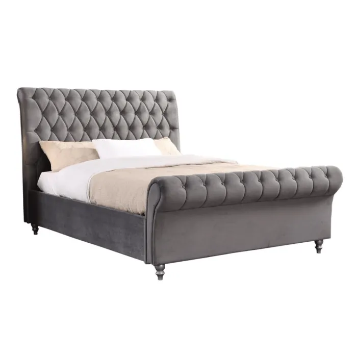 Kilkenny 4FT6 Bedframe - Grey Velvet