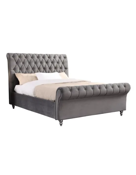 Kilkenny 4FT6 Bedframe - Grey Velvet
