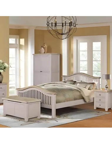 Salou 5FT Curved Bedframe - Whitewash Brushed Oak