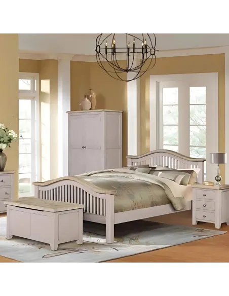 Salou 5FT Curved Bedframe - Whitewash Brushed Oak