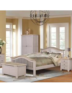 Salou 4FT6 Curved Bedframe - Whitewash Brushed Oak