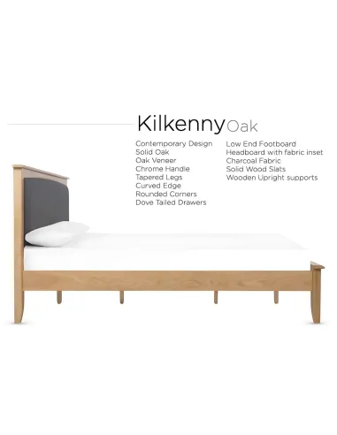 Kilkenny 4FT6 Bedframe - Oak