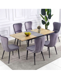 Indus Extending Dining Set with 6 Chairs | Murphy Furniture