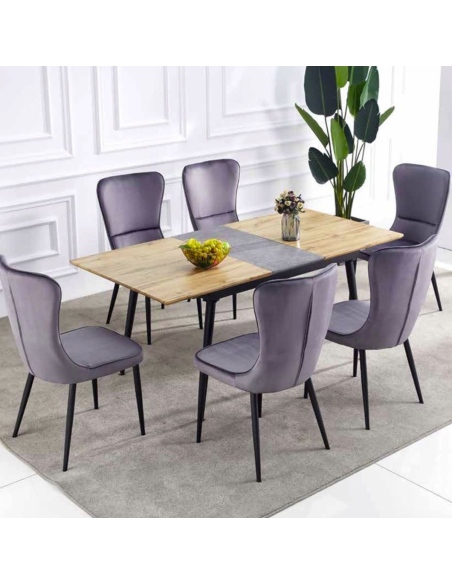 Indus Extending Dining Set with 6 Chairs | Murphy Furniture