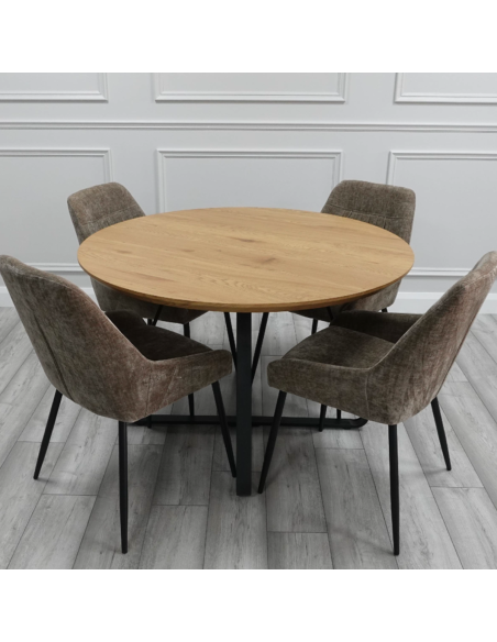 Lanphear Dining Set with 4 Chocolate Chairs