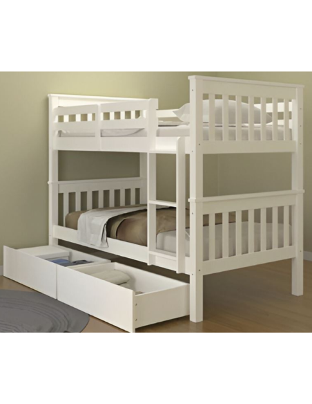 Bounty Single Bunk Bed – White | Murphy Furniture