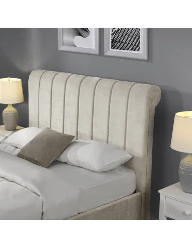 Carlow 4ft6 Side Gas Lift Bedframe - Beige