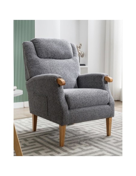 Lisbon Fireside Armchair - Steel Blue