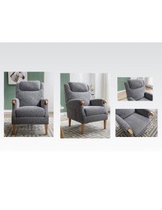 Lisbon Fireside Armchair - Steel Blue 2