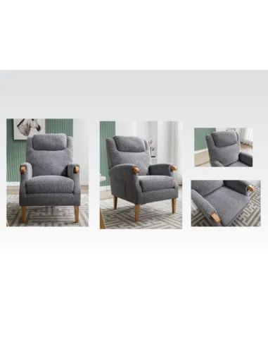 Lisbon Fireside Armchair - Steel Blue