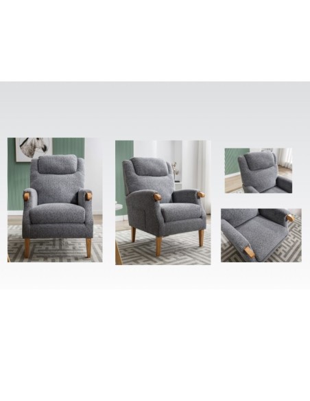 Lisbon Fireside Armchair - Steel Blue