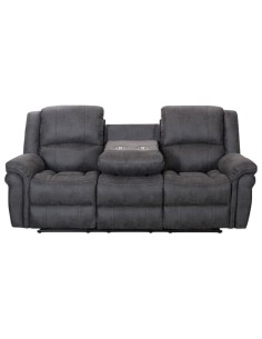 Gloucester 3 Seater Recliner Sofa with Console - Dark Grey