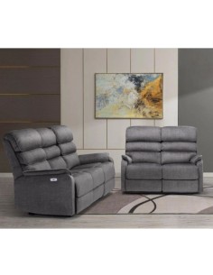 Savoy 3+2 Seater Electric Recliner Sofa Set - Grey