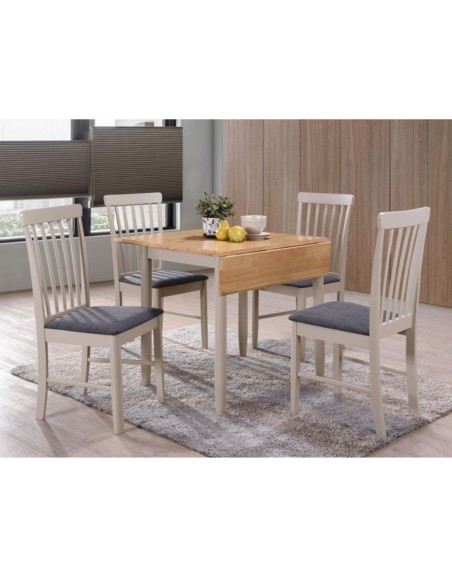 Altona Square Drop Leaf Dining Set - Solid Hardwood/Stone Grey