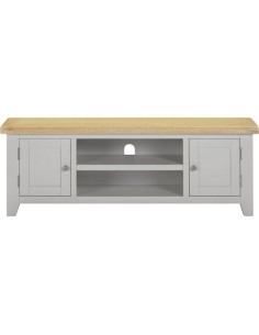 Windsor Straight TV Unit - Pebble Grey/Oak