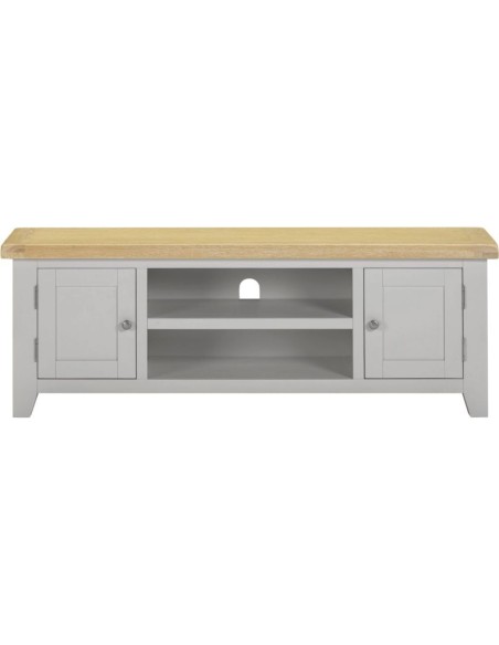 Windsor Straight TV Unit - Pebble Grey/Oak