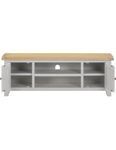 Windsor Straight TV Unit - Pebble Grey/Oak 2