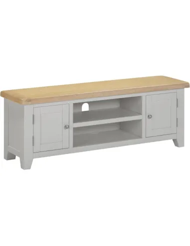 Windsor Straight TV Unit - Pebble Grey/Oak