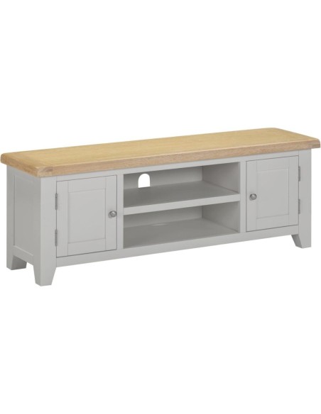 Windsor Straight TV Unit - Pebble Grey/Oak