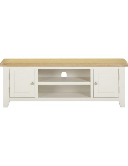 Windsor Straight TV Unit - Ivory/Oak