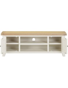 Windsor Straight TV Unit - Ivory/Oak 2