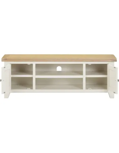 Windsor Straight TV Unit - Ivory/Oak