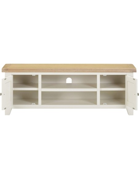 Windsor Straight TV Unit - Ivory/Oak