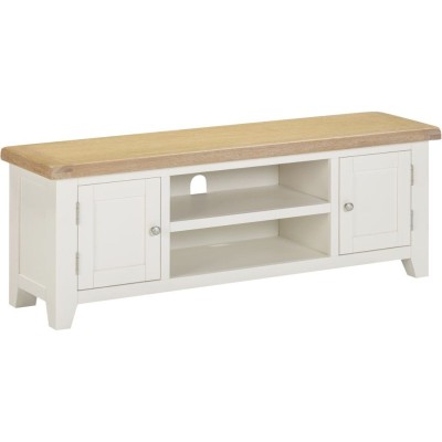Windsor Straight TV Unit - Ivory/Oak