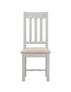 Windsor Slatted Dining Chair - Pebble Grey/Oat Fabric 2
