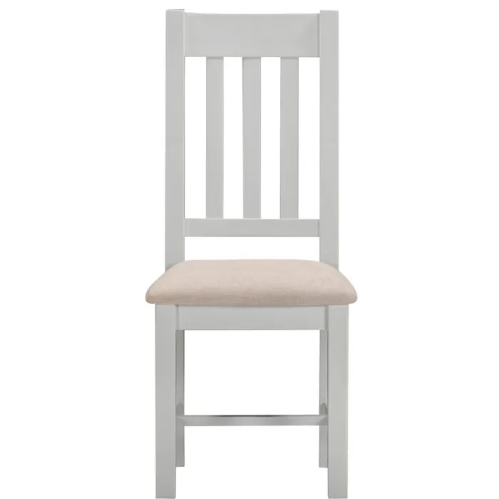 Windsor Slatted Dining Chair - Pebble Grey/Oat Fabric