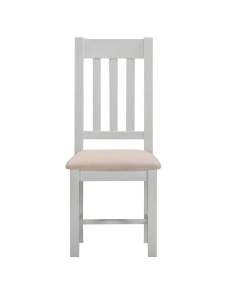 Windsor Slatted Dining Chair - Pebble Grey/Oat Fabric