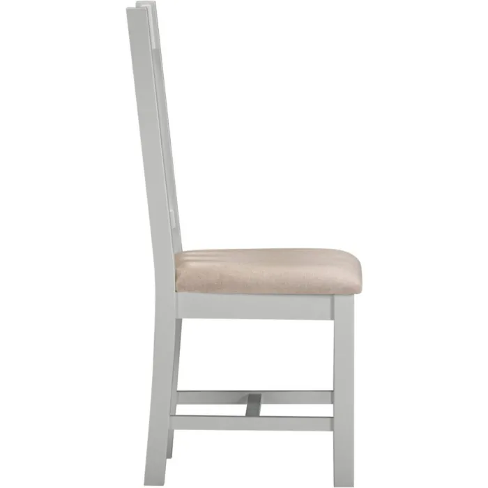 Windsor Slatted Dining Chair - Pebble Grey/Oat Fabric