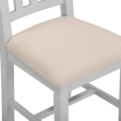 Windsor Slatted Dining Chair - Pebble Grey/Oat Fabric