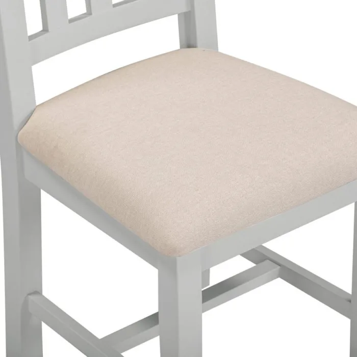 Windsor Slatted Dining Chair - Pebble Grey/Oat Fabric
