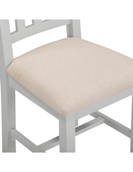 Windsor Slatted Dining Chair - Pebble Grey/Oat Fabric