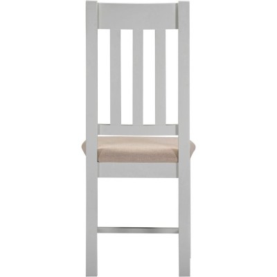 Windsor Slatted Dining Chair - Pebble Grey/Oat Fabric
