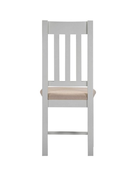 Windsor Slatted Dining Chair - Pebble Grey/Oat Fabric