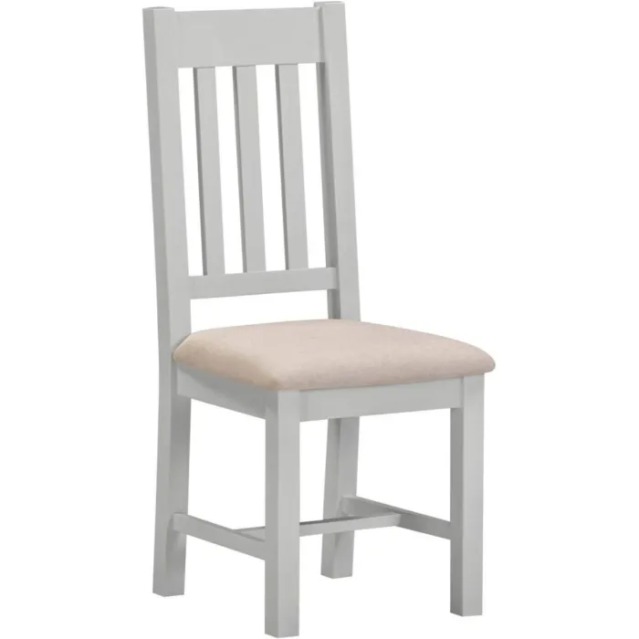 Windsor Slatted Dining Chair - Pebble Grey/Oat Fabric