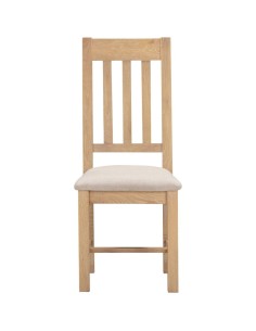 Windsor Slatted Dining Chair - Natural Oak/Oat Fabric 2