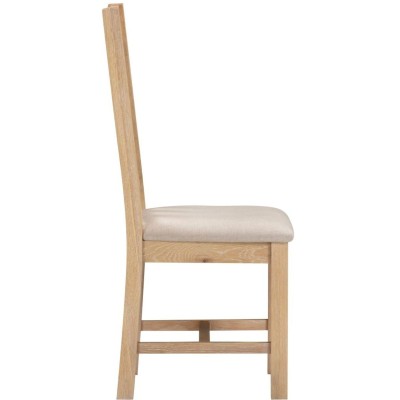 Windsor Slatted Dining Chair - Natural Oak/Oat Fabric