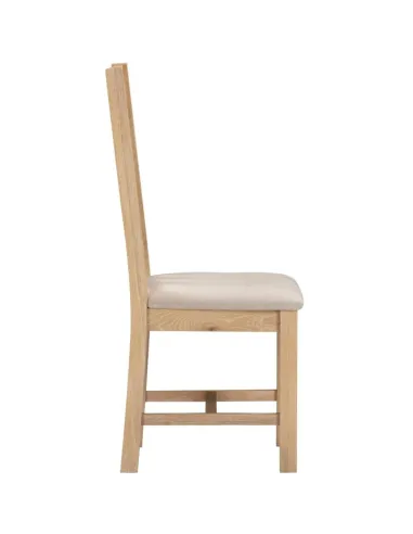 Windsor Slatted Dining Chair - Natural Oak/Oat Fabric