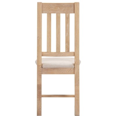 Windsor Slatted Dining Chair - Natural Oak/Oat Fabric