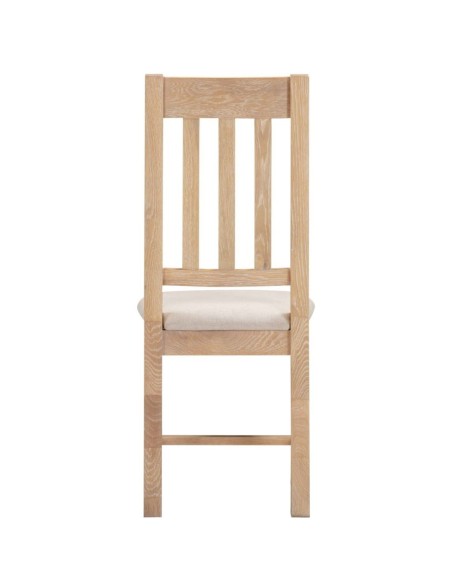 Windsor Slatted Dining Chair - Natural Oak/Oat Fabric